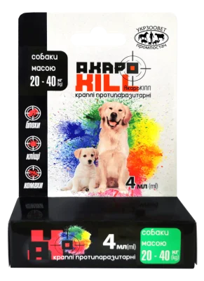 АкароKILL для собак 20–40 кг, 4 мл