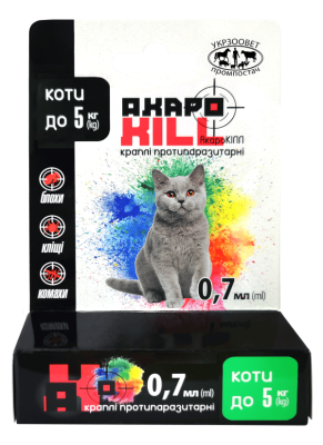 АкароKILL для котів до 5 кг, 0,7 мл