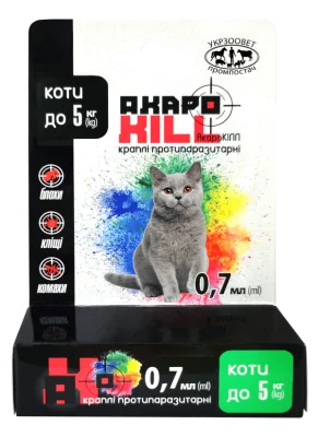 АкароKILL для котів до 5 кг, 0,7 мл